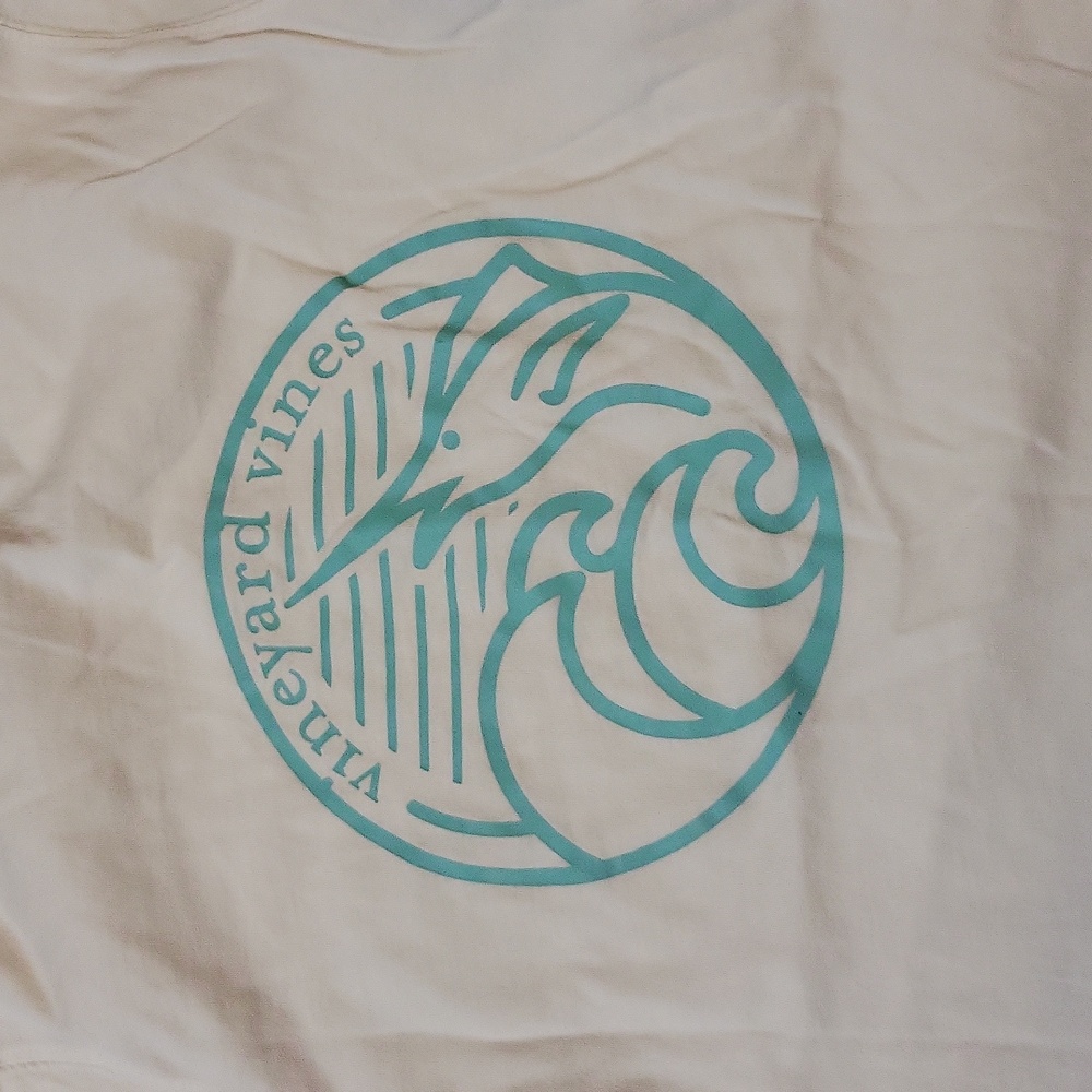 White Long Sleeve Shirt with Teal Graphics - Picture 6 of 6